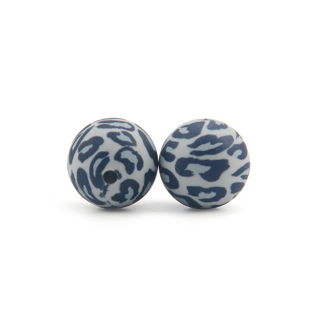 Wholesale 40PCS Colorful Leopard Print Silicone Beads